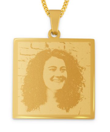 Vierkante hanger met foto - goud