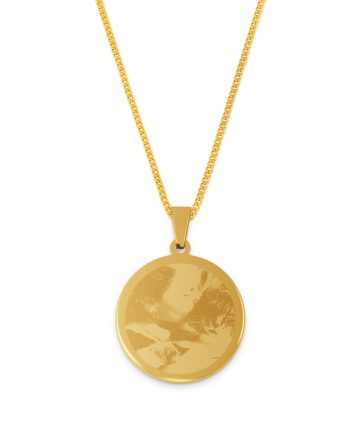 Ronde hanger met foto - goud